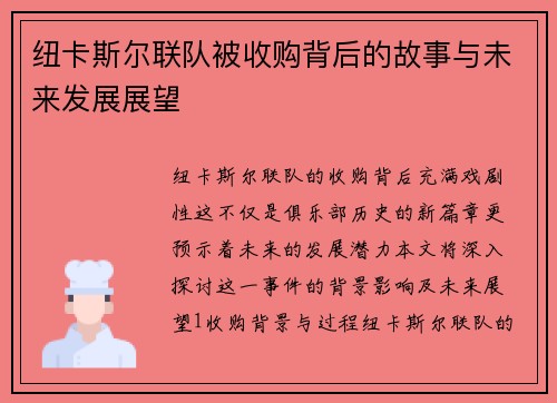 纽卡斯尔联队被收购背后的故事与未来发展展望